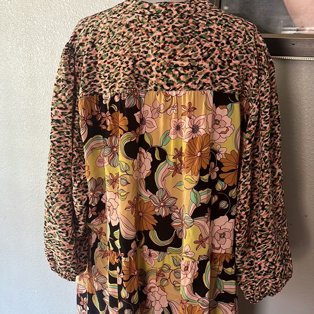 Johnny Was TATE TIERED MIDI DRESS size L - Picture 9 of 13